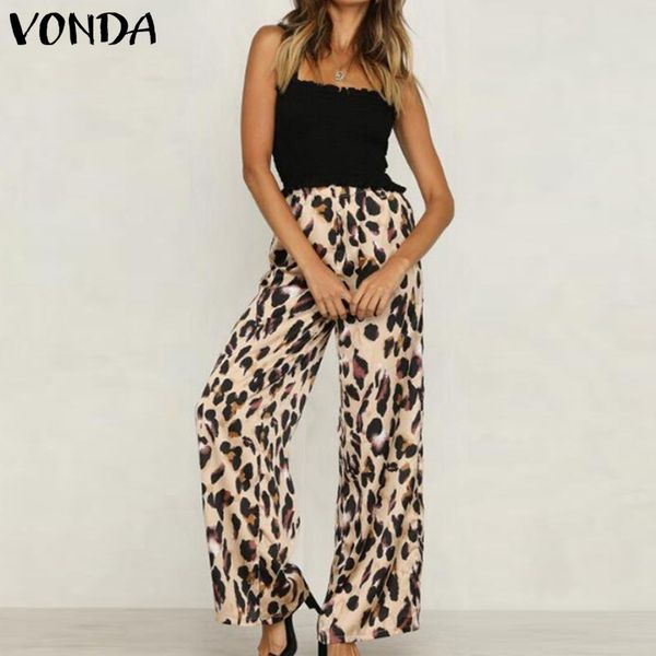 vonda 2019 fashion women high waist leopard print long summer trousers ladies flare bottom casual full length wide leg pants 5xl, Black;white
vonda 2019 fashion women high waist leopard print long summer trousers ladies flare bottom casual full length wide leg pants 5xl, Black;white