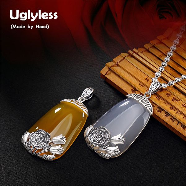 uglyless real 999 fine silver natural chalcedony women pendants without chains engraved rose flower jewelry retro ethnic bijoux
uglyless real 999 fine silver natural chalcedony women pendants without chains engraved rose flower jewelry retro ethnic bijoux