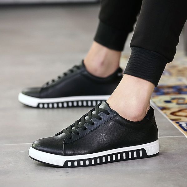 2018 spring new men's casual shoes loafers solid non-slip breathable fashion lace-up sneakers for men with ing, Black
2018 spring new men's casual shoes loafers solid non-slip breathable fashion lace-up sneakers for men with ing, Black