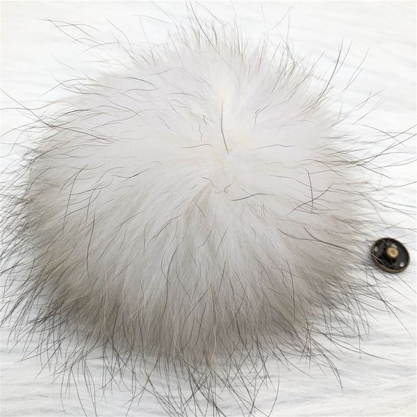 15cm/6"-cream white real raccoon fur pompom ball w button on hat bag charm key chain keyring diy accessories, Silver
15cm/6"-cream white real raccoon fur pompom ball w button on hat bag charm key chain keyring diy accessories, Silver