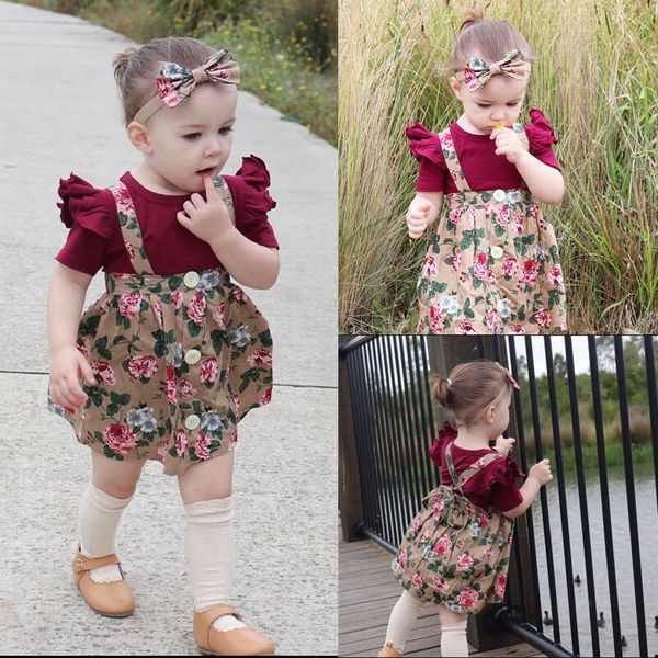 3pcs new summer toddler kid baby girl clothes sets short sleeve bodysuit +strap floral dress+headband outfit set, Pink;blue
3pcs new summer toddler kid baby girl clothes sets short sleeve bodysuit +strap floral dress+headband outfit set, Pink;blue