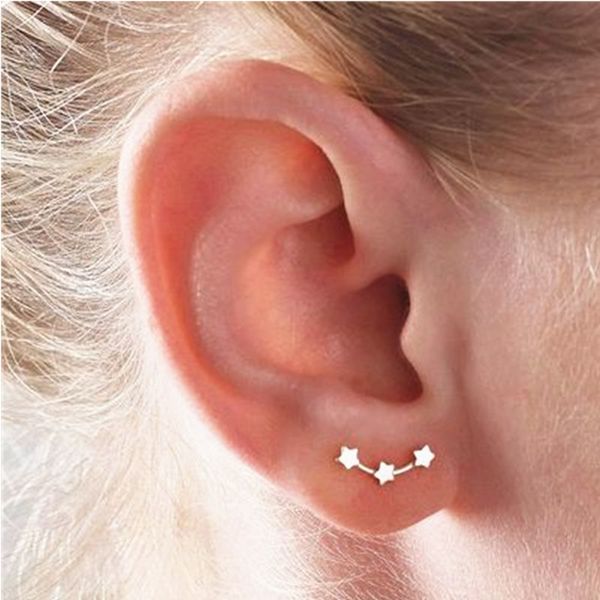 

new fashion earring fashion jewelry aretes de acero inoxidable gold silver simple earring tiny cute ear stud women jewelry e051, Golden;silver
