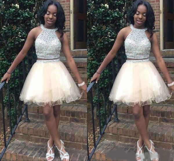 light champagne short homecoming dresses for teens jewel halter crystal beading tulle open back two pieces short prom dresses, Blue;pink
light champagne short homecoming dresses for teens jewel halter crystal beading tulle open back two pieces short prom dresses, Blue;pink