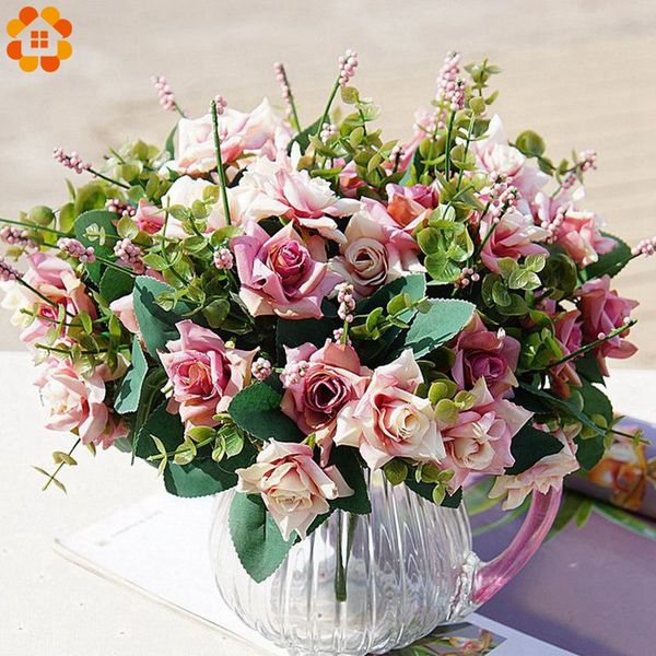 1bouquet silk artificial flowers vintage rose simulation flower bouquets green leaves for home vases wedding party decoration
1bouquet silk artificial flowers vintage rose simulation flower bouquets green leaves for home vases wedding party decoration