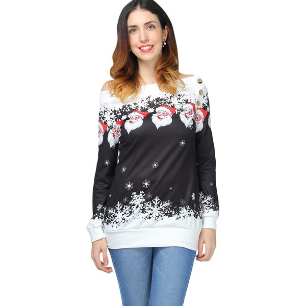 santa claus snowflake pullover female christmas sweatshirt jumper outerwear autumn hoodies women button long tunic shirt, Black
santa claus snowflake pullover female christmas sweatshirt jumper outerwear autumn hoodies women button long tunic shirt, Black