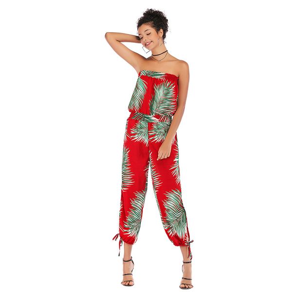 casual strapless high waist cropped pants chiffon jumpsuit for women, Black;white
casual strapless high waist cropped pants chiffon jumpsuit for women, Black;white