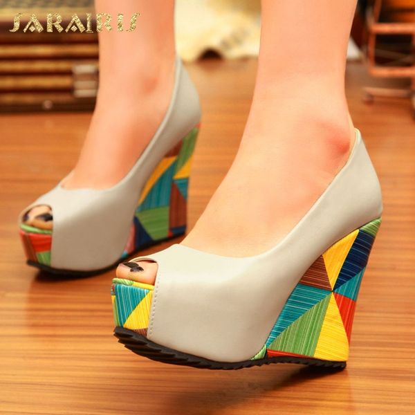 sarairis colorful printed wedges shoes high heel peep toe platform summer party wedding women shoes woman pumps size 34-40, Black
sarairis colorful printed wedges shoes high heel peep toe platform summer party wedding women shoes woman pumps size 34-40, Black