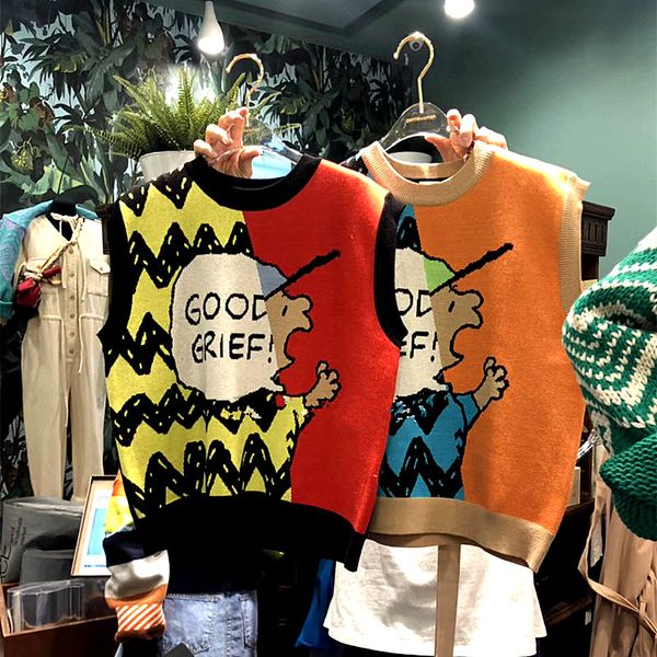 women knitted vest casual pullovers cartoon letter animal o-neck 2019 new autumn clothes loose young ladies women vest cc389, Black;white
women knitted vest casual pullovers cartoon letter animal o-neck 2019 new autumn clothes loose young ladies women vest cc389, Black;white