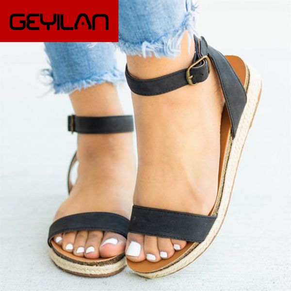 2019 women shoes summer female casual flats sandals ankle strap women buckles summer sandals plus size 35-43, Black
2019 women shoes summer female casual flats sandals ankle strap women buckles summer sandals plus size 35-43, Black