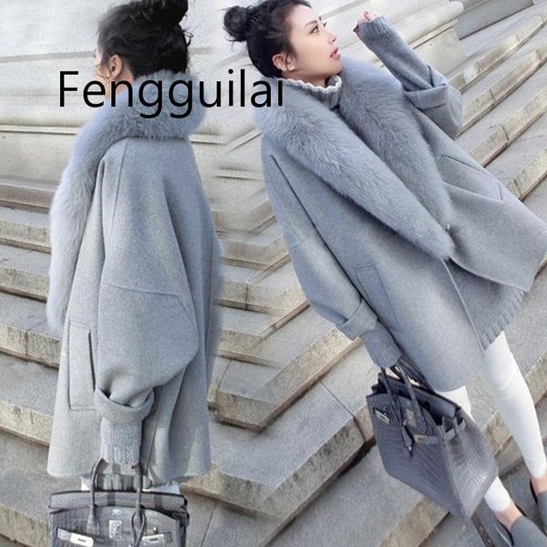 fegguilai fashion women's autumn winter woolen coat animal fur large size warm wool coat loose thick elegant long jacket, Black
fegguilai fashion women's autumn winter woolen coat animal fur large size warm wool coat loose thick elegant long jacket, Black