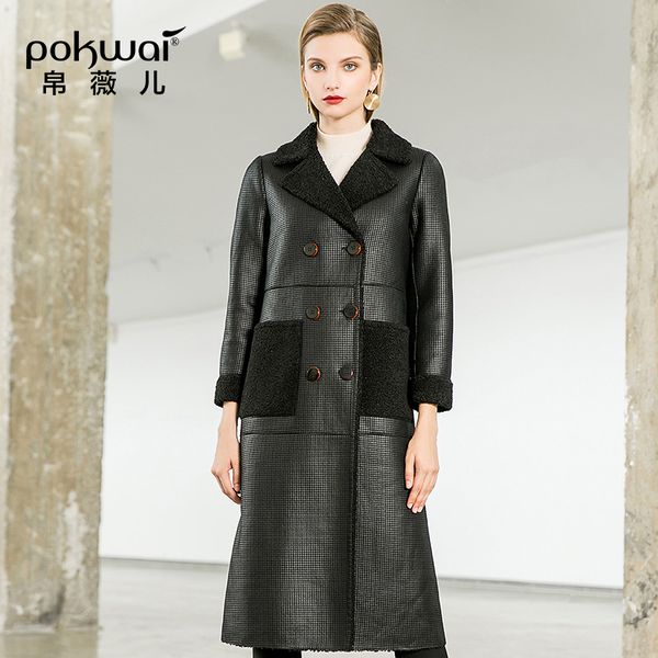 pokwai fur coat female new winter long sleeves in the long paragraph fashion double-breasted slim fur one coat female, Black
pokwai fur coat female new winter long sleeves in the long paragraph fashion double-breasted slim fur one coat female, Black