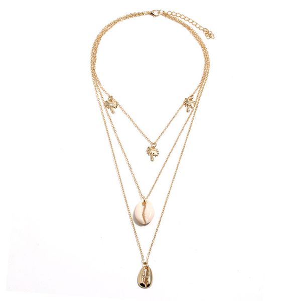 simple all-match shell layered necklace for women gold color long fashion beach wind coconut tree pendant necklace 2020, Silver
simple all-match shell layered necklace for women gold color long fashion beach wind coconut tree pendant necklace 2020, Silver