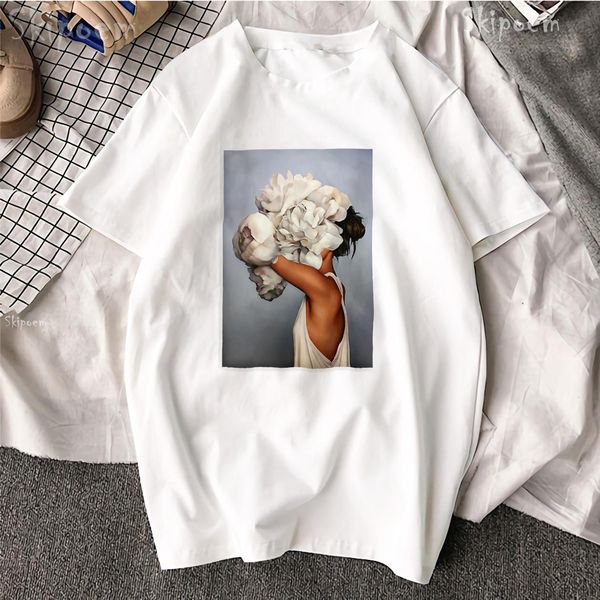 new cotton harajuku aesthetics tshirt flowers feather print short sleeve & tees fashion casual couple t shirt, White
new cotton harajuku aesthetics tshirt flowers feather print short sleeve & tees fashion casual couple t shirt, White