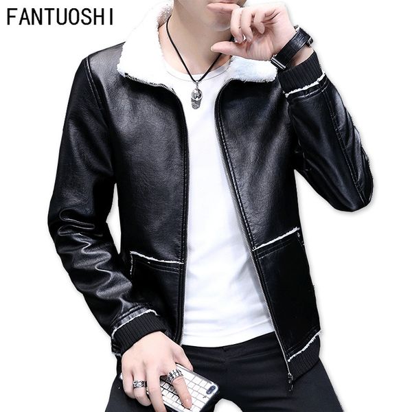 2019 new men leather jacket spring autumn fashion pu casual biker jacket male outerwear warm plush man, Black
2019 new men leather jacket spring autumn fashion pu casual biker jacket male outerwear warm plush man, Black
