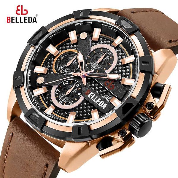 fashion belleda brand mens sports analog black leather band quartz wristwatches rose gold watch men watches casual, Slivery;brown
fashion belleda brand mens sports analog black leather band quartz wristwatches rose gold watch men watches casual, Slivery;brown