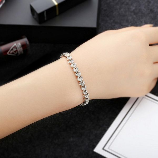 crystal imitation diamond alloy heart shape series connection gold silver plated channel setting chain women gift, Black
crystal imitation diamond alloy heart shape series connection gold silver plated channel setting chain women gift, Black