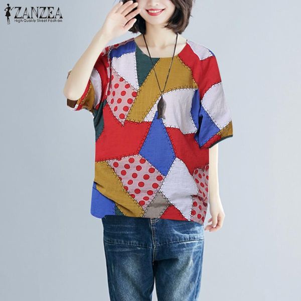 2019 zanzea women summer printed blouse bohemian short sleeve loose tunic female robe femme blusas plus size vintage shirt, White
2019 zanzea women summer printed blouse bohemian short sleeve loose tunic female robe femme blusas plus size vintage shirt, White