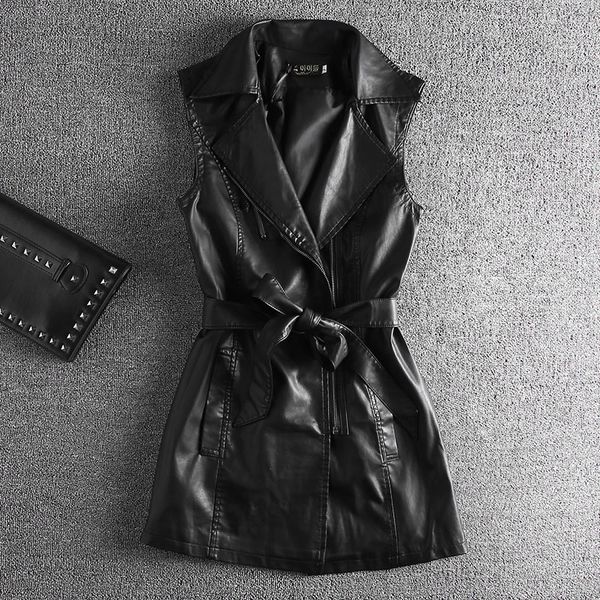 pu jacket woman vests sleeveless regular length v-neck zipper sashes spring fashion 2018 streetwear, Black
pu jacket woman vests sleeveless regular length v-neck zipper sashes spring fashion 2018 streetwear, Black