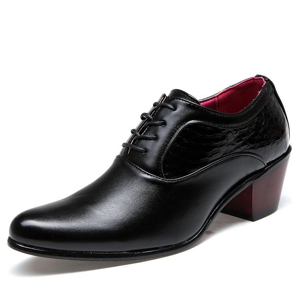 Luxury Men Dress Wedding Shoes Glossy Leather 6cm High Heels Fashion Pointed Toe Heighten Oxford Shoes Party Prom, Black
Luxury Men Dress Wedding Shoes Glossy Leather 6cm High Heels Fashion Pointed Toe Heighten Oxford Shoes Party Prom, Black