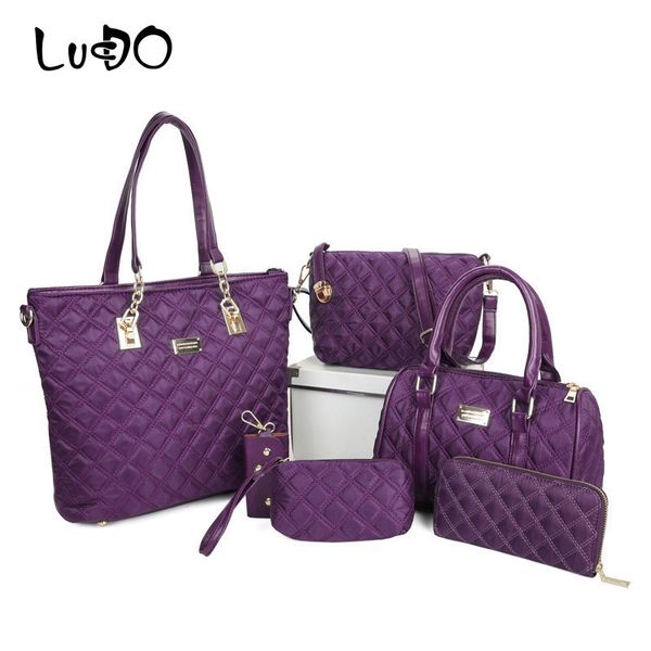 lucdo 6 pcs/set women fashion diamond lattice plaid handbag casual composite shoulder handle bags large capacity oxford tote
lucdo 6 pcs/set women fashion diamond lattice plaid handbag casual composite shoulder handle bags large capacity oxford tote