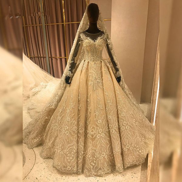 real pictures long sleeves muslim a-line wedding dresses with veils corset back saudi arbian dubai off shoulder plus size bridal gown, White
real pictures long sleeves muslim a-line wedding dresses with veils corset back saudi arbian dubai off shoulder plus size bridal gown, White