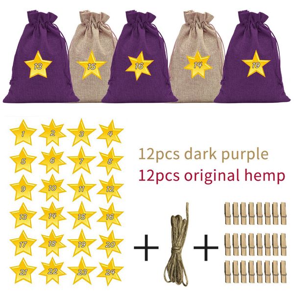 bundle star digital sticker jute gift bag set christmas gift candy bag 24pcs happy new year bags xmas party decorations
bundle star digital sticker jute gift bag set christmas gift candy bag 24pcs happy new year bags xmas party decorations