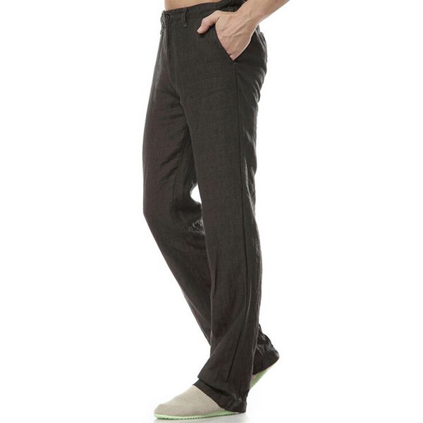 men's summer casual pants natural 100% linen trousers linen straight pants, Black
men's summer casual pants natural 100% linen trousers linen straight pants, Black