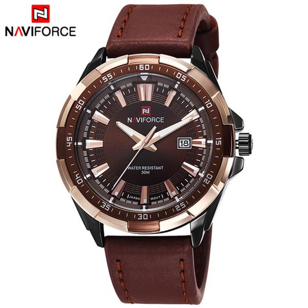 fashion mens watches naviforce militray sport quartz men watch leather waterproof male wristwatches man clock, Slivery;brown
fashion mens watches naviforce militray sport quartz men watch leather waterproof male wristwatches man clock, Slivery;brown