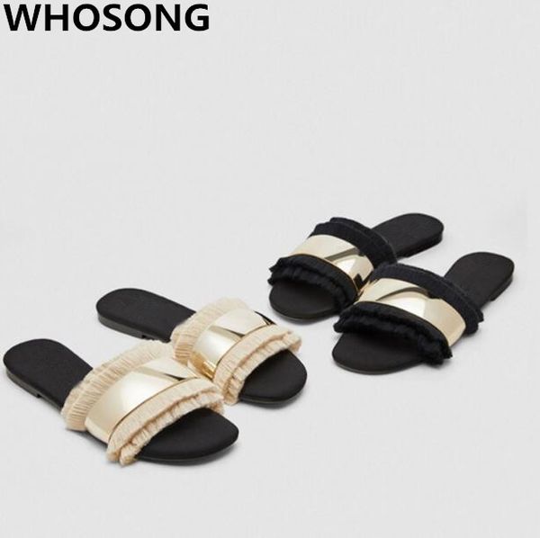 slippers female 2019 summer new wild fashion wear simple tassels word slippers flat female sandals wholesale, Black
slippers female 2019 summer new wild fashion wear simple tassels word slippers flat female sandals wholesale, Black