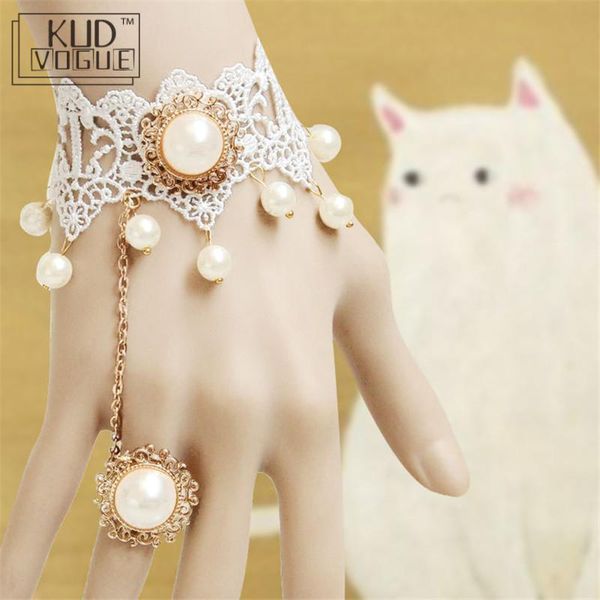 women bracelet retro princess style bride bridesmaid lace ring one chain lolita gothic accessories wedding pearl accessories 925, Black
women bracelet retro princess style bride bridesmaid lace ring one chain lolita gothic accessories wedding pearl accessories 925, Black