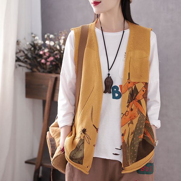 literary spring printing cardigan vest female knitted jacket vest sweater mori girl, Black;white
literary spring printing cardigan vest female knitted jacket vest sweater mori girl, Black;white