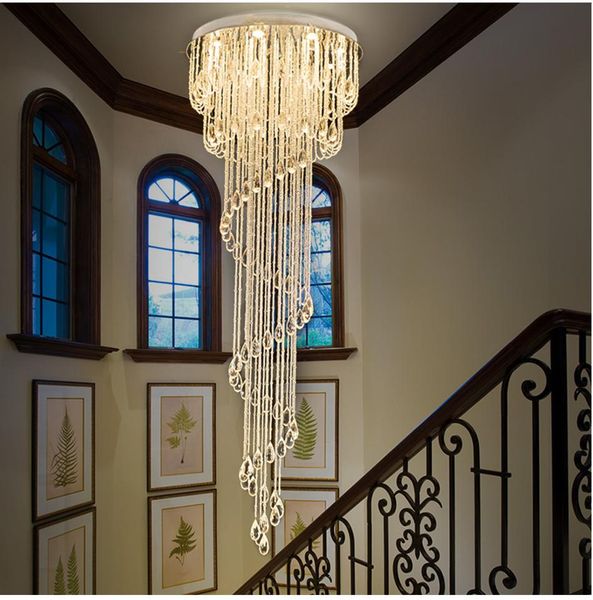 modern raindrop clear crystal chandelier lighting spiral stair chandeliers for l villa hall duplex villa stair stainless steel lighting
modern raindrop clear crystal chandelier lighting spiral stair chandeliers for l villa hall duplex villa stair stainless steel lighting