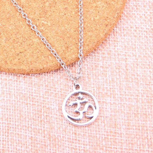 new fashion link chain necklace antique silver pendants 18*20mm circle yoga om necklace for gift jewelry
new fashion link chain necklace antique silver pendants 18*20mm circle yoga om necklace for gift jewelry