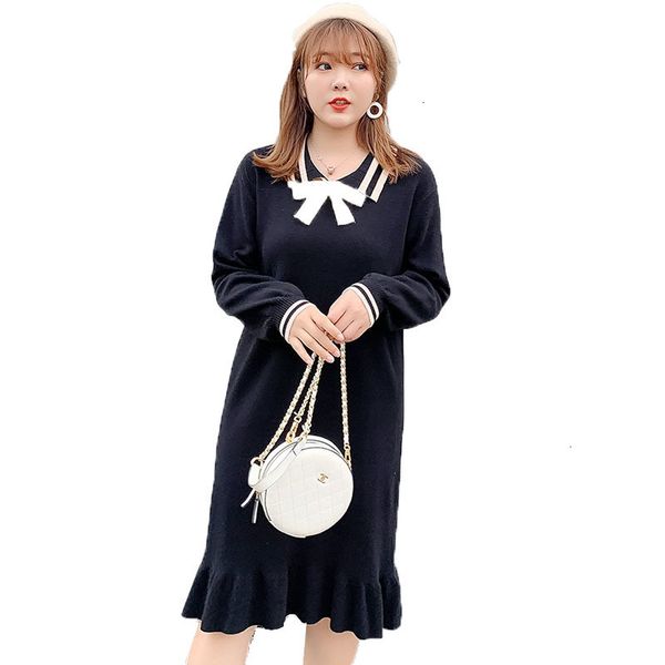 spring autumn women long fashion fat sister sweater dress female long sleeve plus size loose knit pullovers dress vestidos 6xl, Black;gray
spring autumn women long fashion fat sister sweater dress female long sleeve plus size loose knit pullovers dress vestidos 6xl, Black;gray