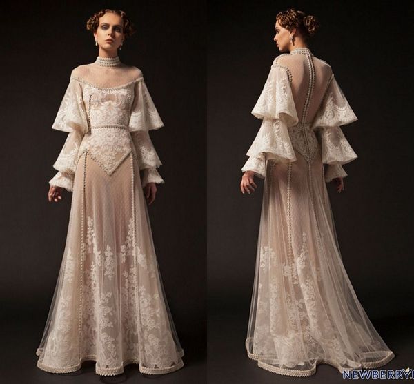 krikor jabotian long sleeve prom formal dresses 2019 luxury high neck vintage crochet lace arabic dubai occasion evening gown wear, Black
krikor jabotian long sleeve prom formal dresses 2019 luxury high neck vintage crochet lace arabic dubai occasion evening gown wear, Black