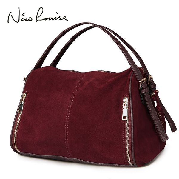 nico louise women real split suede leather boston bag,original design lady shoulder traveling doctor handbag handle bags sac
nico louise women real split suede leather boston bag,original design lady shoulder traveling doctor handbag handle bags sac