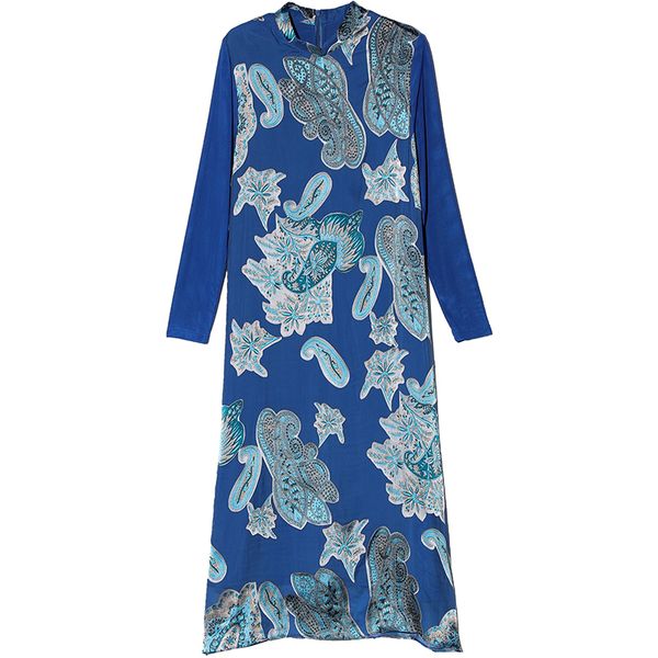 spring autumn new chinese style retro stand collar dress temperament faux silk female dresses lady, Black;gray
spring autumn new chinese style retro stand collar dress temperament faux silk female dresses lady, Black;gray