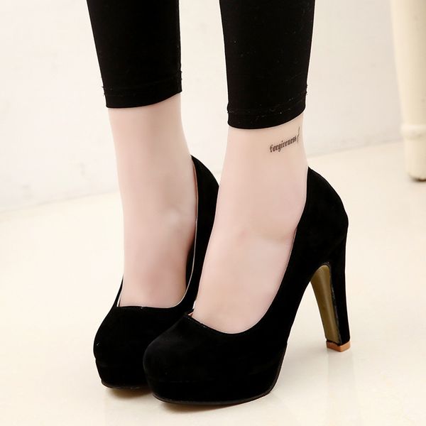 qsr 2019 wedding shoes autumn thick with high heels waterproof platform round head women's shoes shallow mouth sweet, Black
qsr 2019 wedding shoes autumn thick with high heels waterproof platform round head women's shoes shallow mouth sweet, Black