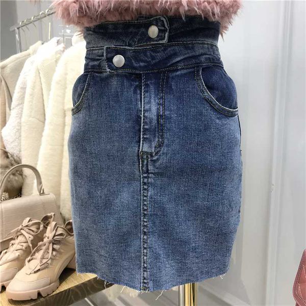 2020 early spring summer new asymmetric two-button high-waist skirt woman package hip skirt retro washed denim skirts femme, Black
2020 early spring summer new asymmetric two-button high-waist skirt woman package hip skirt retro washed denim skirts femme, Black