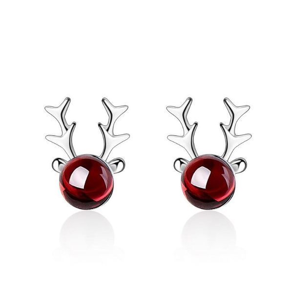 new sweet elk antlers deer red garnet earrings for women trend creative 925 sterling silver christmas jewelry oorbellen sae196 
new sweet elk antlers deer red garnet earrings for women trend creative 925 sterling silver christmas jewelry oorbellen sae196