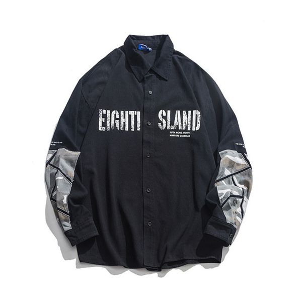 #1449 black pink khaki spliced camouflage mens shirt long sleeve high street hip hop shirts for men fashion loose casual vintage, White;black
#1449 black pink khaki spliced camouflage mens shirt long sleeve high street hip hop shirts for men fashion loose casual vintage, White;black