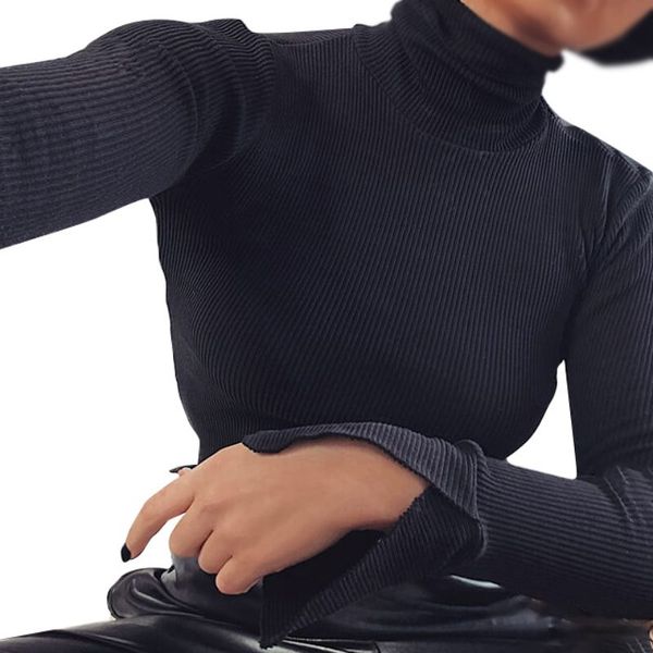women turtleneck sweaters autumn winter bottoming knit shirt pullover slim cuff slit long-sleeved sweater, White;black
women turtleneck sweaters autumn winter bottoming knit shirt pullover slim cuff slit long-sleeved sweater, White;black