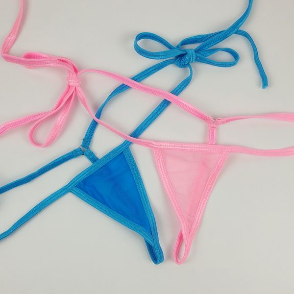 

women bandage bikini thongs mini micro g strings cotton mesh transparent swim tanga panties bottoms bechwear sunbath bathingsuit