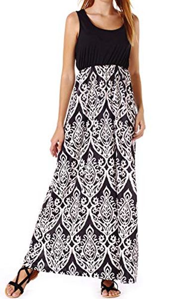 casual dresses popstore women's summer contrast boho sleeveless printed high waist tank maxi dress, Black;gray
casual dresses popstore women's summer contrast boho sleeveless printed high waist tank maxi dress, Black;gray