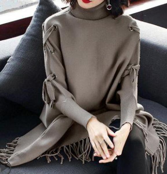 fall winter fashion women female turtleneck black red tassel batwing sleeve knit sweater , knitted pullover sweaters for woman, White;black
fall winter fashion women female turtleneck black red tassel batwing sleeve knit sweater , knitted pullover sweaters for woman, White;black