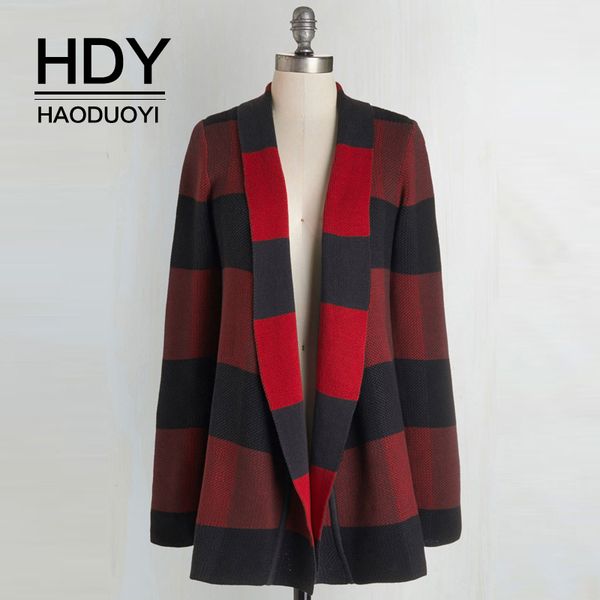 

hdy haoduoyi new fashion ladies casual simple womens female long sleeve splicing stripes turn-down collar coats, Black