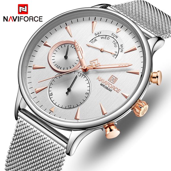new naviforce luxury men watch stainless steel male clock sport casual wristwatch waterproof watch men simple relogio masculino, Slivery;brown
new naviforce luxury men watch stainless steel male clock sport casual wristwatch waterproof watch men simple relogio masculino, Slivery;brown
