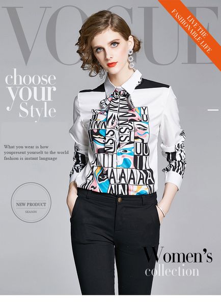 2020 fashion letters printing shirts,women's lap,100% polyester polo neck long sleeve lady's blouses & shirts, White
2020 fashion letters printing shirts,women's lap,100% polyester polo neck long sleeve lady's blouses & shirts, White