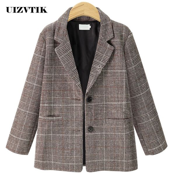 autumn winter blazer coat women 2019 casual elegant long sleeve oversize jacket female vintage slim office plaid blazers outwear, White;black
autumn winter blazer coat women 2019 casual elegant long sleeve oversize jacket female vintage slim office plaid blazers outwear, White;black