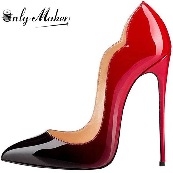 onlymaker 2019 women's 12cm slip on heels thin sky high heeled stiletto gradient colorful wedding shoes pointed peep us15, Black
onlymaker 2019 women's 12cm slip on heels thin sky high heeled stiletto gradient colorful wedding shoes pointed peep us15, Black